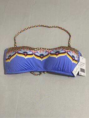 SUNSHINE 79 Halter Style Bikini Top w Floral Print Women's Size 8
